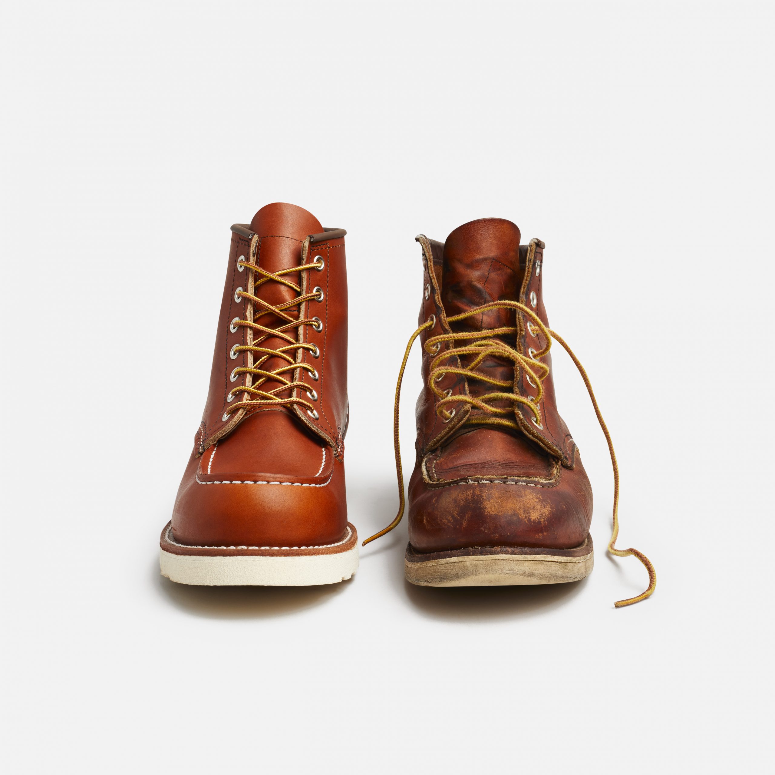 Neuer und eingetragener Red Wing Moc Toe 875 im Vergleich