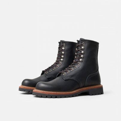 Red Wing Logger 4501 8-Inch Round Toe in Black Oil Slick