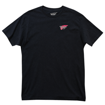 Schwarzes Red Wing T-Shirt 94171 mit kleinem Wing-Logo auf der Brust – Vorderansicht