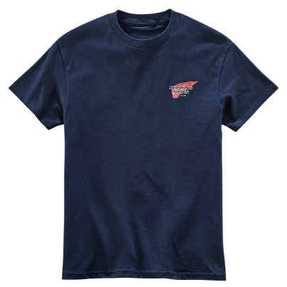 Navyblaues Red Wing Worth Repair T-Shirt 95082 mit kleinem Brustlogo – Vorderansicht
