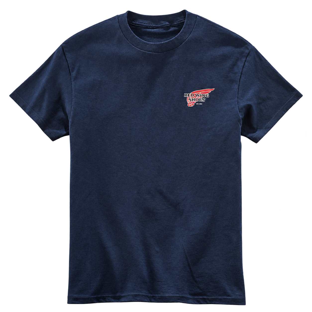Navyblaues Red Wing Worth Repair T-Shirt 95082 mit kleinem Brustlogo – Vorderansicht