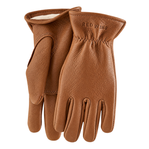 Gefütterte Red Wing Work Gloves 95230 aus Hirschleder in Nutmeg