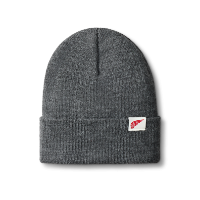 Red Wing Logo Knit Beanie Hat 98061 in Dark Grey Heather